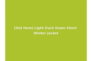 [Hot Item] Light Duck Down Short Winter Jacket