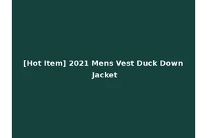 [Hot Item] 2021 Mens Vest Duck Down Jacket