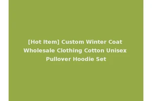 [Hot Item] Custom Winter Coat Wholesale Clothing Cotton Unisex Pullover Hoodie Set