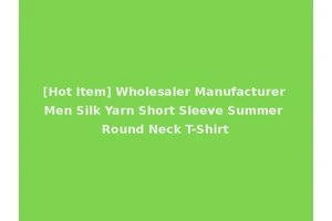[Hot Item] Wholesaler Manufacturer Men Silk Yarn Short Sleeve Summer Round Neck T-Shirt
