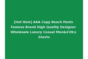[Hot Item] AAA Copy Beach Pants Famous Brand High Quality Designer Wholesale Luxury Casual Men's Shorts