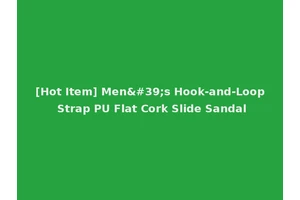[Hot Item] Men's Hook-and-Loop Strap PU Flat Cork Slide Sandal