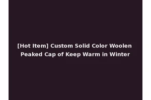 [Hot Item] Custom Solid Color Woolen Peaked Cap of Keep Warm in Winter