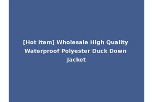 [Hot Item] Wholesale High Quality Waterproof Polyester Duck Down Jacket