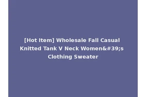 [Hot Item] Wholesale Fall Casual Knitted Tank V Neck Women's Clothing Sweater
