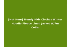 [Hot Item] Trendy Kids Clothes Winter Hoodie Fleece Lined Jacket W/Fur Collar