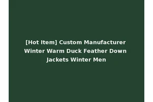 [Hot Item] Custom Manufacturer Winter Warm Duck Feather Down Jackets Winter Men