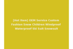 [Hot Item] OEM Service Custom Fashion Snow Children Windproof Waterproof Ski Suit Snowsuit