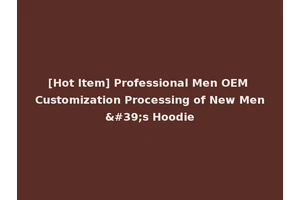 [Hot Item] Professional Men OEM Customization Processing of New Men's Hoodie