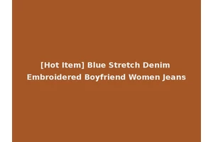 [Hot Item] Blue Stretch Denim Embroidered Boyfriend Women Jeans