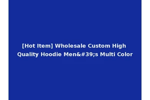 [Hot Item] Wholesale Custom High Quality Hoodie Men's Multi Color