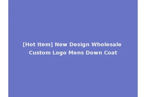 [Hot Item] New Design Wholesale Custom Logo Mens Down Coat