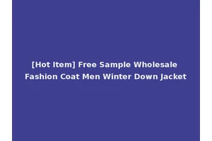 [Hot Item] Free Sample Wholesale Fashion Coat Men Winter Down Jacket
