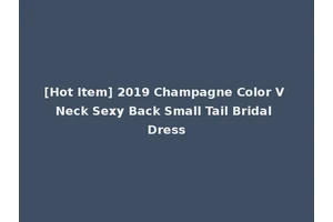 [Hot Item] 2019 Champagne Color V Neck Sexy Back Small Tail Bridal Dress
