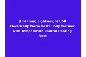[Hot Item] Lightweight USB Electrically Warm Vests Body Warmer with Temperature Control Heating Vest