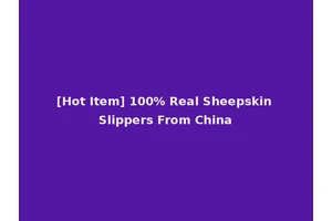 [Hot Item] 100% Real Sheepskin Slippers From China