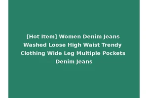 [Hot Item] Women Denim Jeans Washed Loose High Waist Trendy Clothing Wide Leg Multiple Pockets Denim Jeans
