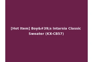 [Hot Item] Boy's Intarsia Classic Sweater (KX-CB57)