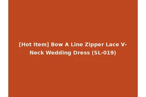 [Hot Item] Bow A Line Zipper Lace V-Neck Wedding Dress (SL-019)