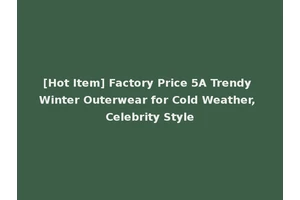 [Hot Item] Factory Price 5A Trendy Winter Outerwear for Cold Weather, Celebrity Style