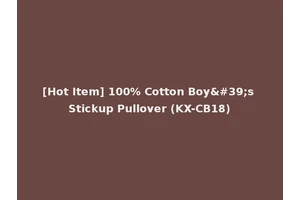 [Hot Item] 100% Cotton Boy's Stickup Pullover (KX-CB18)