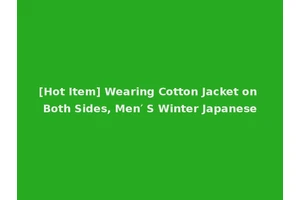 [Hot Item] Wearing Cotton Jacket on Both Sides, Men′ S Winter Japanese