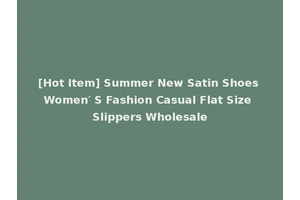 [Hot Item] Summer New Satin Shoes Women′ S Fashion Casual Flat Size Slippers Wholesale