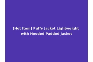 [Hot Item] Puffy Jacket Lightweight with Hooded Padded Jacket