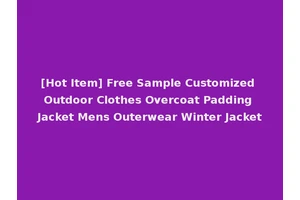 [Hot Item] Free Sample Customized Outdoor Clothes Overcoat Padding Jacket Mens Outerwear Winter Jacket