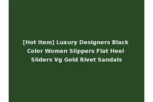 [Hot Item] Luxury Designers Black Color Women Slippers Flat Heel Sliders Vg Gold Rivet Sandals