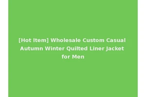 [Hot Item] Wholesale Custom Casual Autumn Winter Quilted Liner Jacket for Men