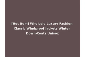 [Hot Item] Wholesle Luxury Fashion Classic Windproof Jackets Winter Down-Coats Unisex