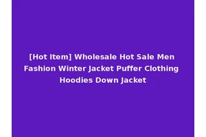 [Hot Item] Wholesale Hot Sale Men Fashion Winter Jacket Puffer Clothing Hoodies Down Jacket