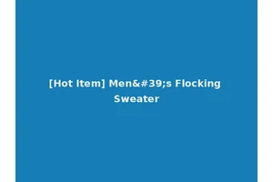 [Hot Item] Men's Flocking Sweater