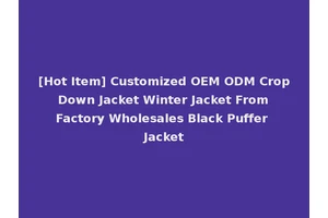 [Hot Item] Customized OEM ODM Crop Down Jacket Winter Jacket From Factory Wholesales Black Puffer Jacket
