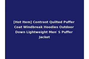 [Hot Item] Contrast Quilted Puffer Coat Windbreak Hoodies Outdoor Down Lightweight Men′ S Puffer Jacket