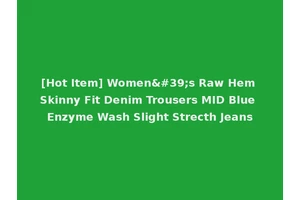 [Hot Item] Women's Raw Hem Skinny Fit Denim Trousers MID Blue Enzyme Wash Slight Strecth Jeans