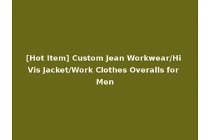 [Hot Item] Custom Jean Workwear/Hi Vis Jacket/Work Clothes Overalls for Men