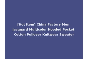 [Hot Item] China Factory Men Jacquard Multicolor Hooded Pocket Cotton Pullover Knitwear Sweater