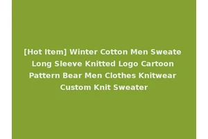 [Hot Item] Winter Cotton Men Sweate Long Sleeve Knitted Logo Cartoon Pattern Bear Men Clothes Knitwear Custom Knit Sweater