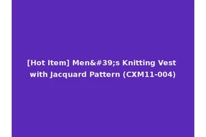 [Hot Item] Men's Knitting Vest with Jacquard Pattern (CXM11-004)