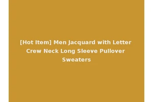 [Hot Item] Men Jacquard with Letter Crew Neck Long Sleeve Pullover Sweaters