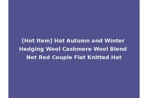 [Hot Item] Hat Autumn and Winter Hedging Wool Cashmere Wool Blend Net Red Couple Flat Knitted Hat
