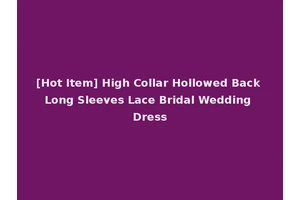 [Hot Item] High Collar Hollowed Back Long Sleeves Lace Bridal Wedding Dress