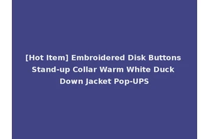 [Hot Item] Embroidered Disk Buttons Stand-up Collar Warm White Duck Down Jacket Pop-UPS