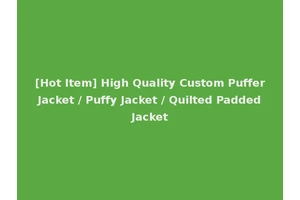 [Hot Item] High Quality Custom Puffer Jacket / Puffy Jacket / Quilted Padded Jacket