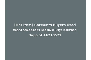 [Hot Item] Garments Buyers Used Wool Sweaters Men's Knitted Tops of Ak210571