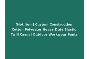 [Hot Item] Custom Construction Cotton Polyester Heavy Duty Elastic Twill Casual Outdoor Workwear Pants