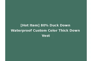 [Hot Item] 80% Duck Down Waterproof Custom Color Thick Down Vest