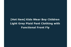 [Hot Item] Kids Wear Boy Children Light Grey Plaid Pant Clothing with Functional Front Fly